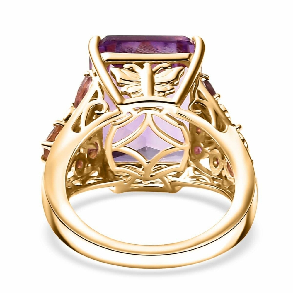 NWT Genuine Radiant Cut African Amethyst and Multi-Tourmaline 12.15 ctw Size 9 - Picture 10 of 14